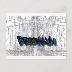 Carte Postale Brooklyn Bridge, New York Graffiti, Street Art
