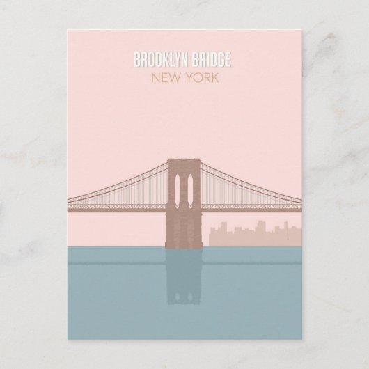 Carte Postale Brooklyn Bridge New York Minimalist Art (Devant)