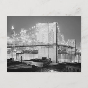 Carte Postale Brooklyn Bridge noir et blanc