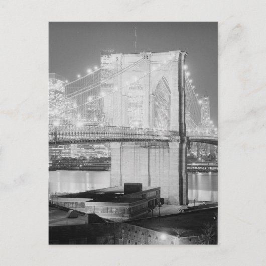 Carte Postale Brooklyn Bridge noir et blanc (Devant)