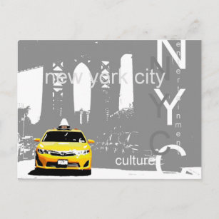 Carte Postale Brooklyn Bridge Nyc New York City Taxi jaune
