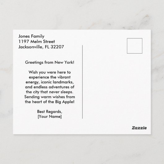 Carte Postale Brooklyn Bridge Retro New York (Dos)