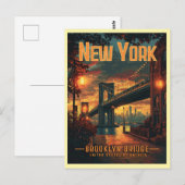 Carte Postale Brooklyn Bridge Sunrise - Un Voyage Étonnant (Devant / Derrière)