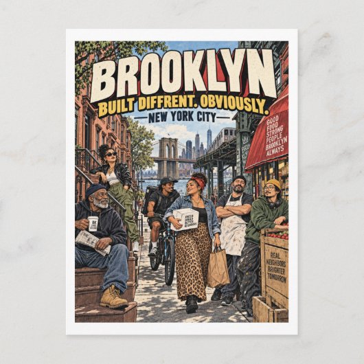 Carte Postale Brooklyn Construit Différemment (Devant)
