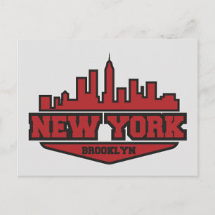 Carte Postale Brooklyn New York Script de style de bloc