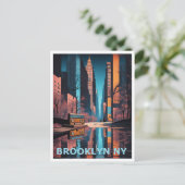 Carte Postale Brooklyn NY Design graphique coloré (Debout devant)