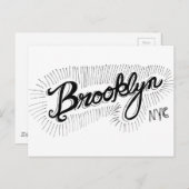 Carte Postale Brooklyn NYC Script dessiné à la main (Devant / Derrière)