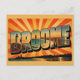 Carte Postale Broome WA Australie Art de la côte de terre rouge