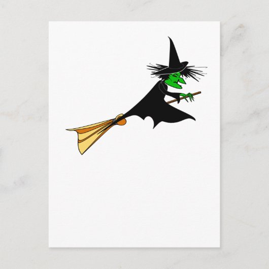 Carte Postale Broomstick de restitution de sorcière malveillante (Devant)