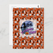 Carte Postale Broomstick pour sorcière Halloween Circulaire fréq (Devant / Derrière)