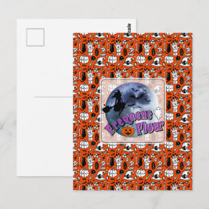 Carte Postale Broomstick pour sorcière Halloween Circulaire fréq