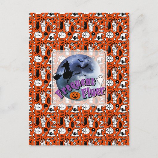 Carte Postale Broomstick pour sorcière Halloween Circulaire fréq (Devant)