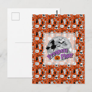 Carte Postale Broomstick pour sorcière Halloween Circulaire fréq