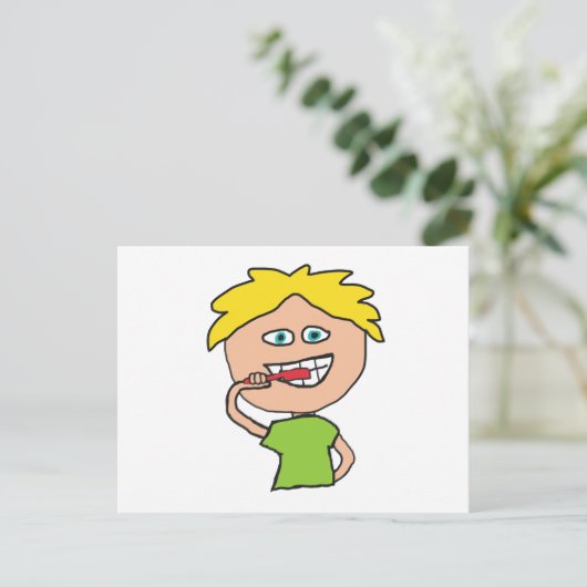 Carte Postale Brossage des dents (Debout devant)