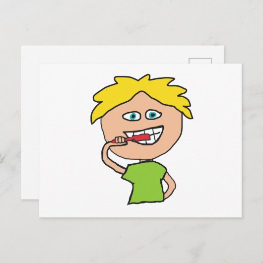 Carte Postale Brossage des dents (Devant / Derrière)