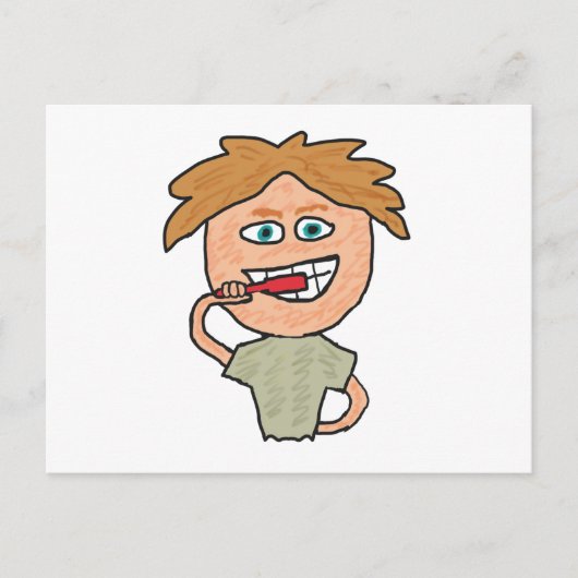 Carte Postale Brossage des dents (Devant)
