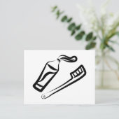Carte Postale Brosse à dents et collage (Debout devant)