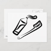Carte Postale Brosse à dents et collage (Devant / Derrière)