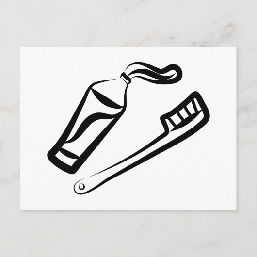 Carte Postale Brosse à dents et collage (Devant)