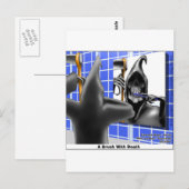 Carte Postale Brosse à faucheuse Grim W/Death Drôle Tee - shirt  (Devant / Derrière)