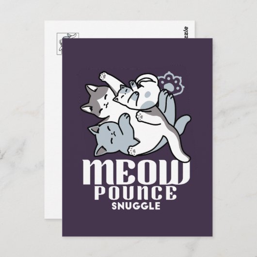 Carte Postale Brosse à lait - Chats à couchage mignon (Devant / Derrière)