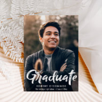 Brosse blanche moderne lettrage de graduation invi