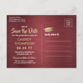 Carte Postale Brosse Burgundy - photo Enregistrer la date (Dos)