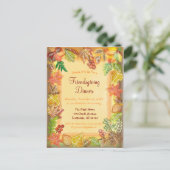 Carte Postale Brosse de feuillage d'automne pour Thanksgiving (Debout devant)