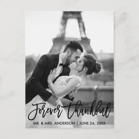 Carte Postale Brosse de script de mariage photo moderne pour tou (Devant)