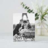 Carte Postale Brosse de script de photo de mariage pour toujours (Debout devant)