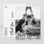 Carte Postale Brosse de script de photo de mariage pour toujours (Devant / Derrière)