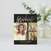 Carte postale Brossé Glimmer Editable Color Gradua (Debout devant)