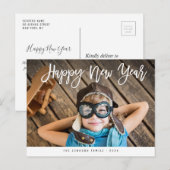 Carte Postale Brosse lettrage Bonne année (Devant / Derrière)