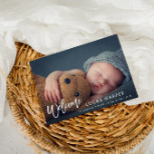 Carte Postale Brosse moderne lettrage faire-part de naissance bé