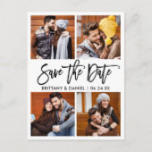 Carte Postale Brosse moderne Script 4 Collage de photos Enregist (Devant)