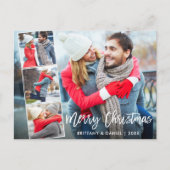 Carte Postale Brosse moderne Script 4 Photo Collage Noël (Devant)