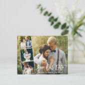 Carte Postale Brosse moderne Script Couple 4 Photo Économisez No (Debout devant)