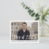 Carte Postale Brosse moderne Script encadré Photo Graduation Par (Debout devant)