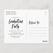 Carte Postale Brosse moderne Script encadré Photo Graduation Par (Dos)