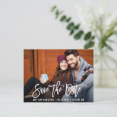 Carte Postale Brosse moderne Script Enregistrer la photo de date (Debout devant)