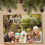 Carte Postale Brosse moderne Script Joyeux vacances Photo de fam<br><div class="desc">Brosse moderne Script Happy Holidays Family Photo Carte postale</div>