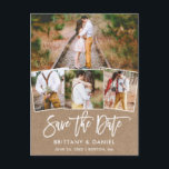 Carte Postale Brosse Moderne Script Kraft Enregistrer La Date 4<br><div class="desc">Brosse Moderne Script 4 Photo Enregistrer La Date Carte Postale Kraft</div>