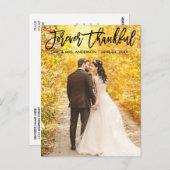 Carte Postale Brosse moderne Script pour toujours Merci photo Ma (Devant / Derrière)