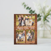 Carte Postale Brosse Rustique en bois Script Famille 3 Photo Nou (Debout devant)