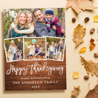 Brosse Rustique en bois Script Thanksgiving 4 Phot