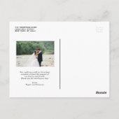 Carte Postale Brosse rustique Lettres Juste Marié Photo (Dos)