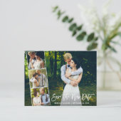 Carte Postale Brosse Script 4 Photo Enregistrer la nouvelle date (Debout devant)