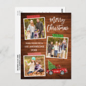 Carte Postale Brosse Script artisanal Bande bois Camion rouge No (Devant / Derrière)