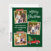 Carte Postale Brosse Script artisanal Bande Camion rouge Noël (Devant / Derrière)