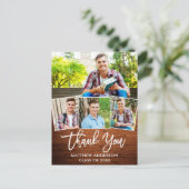 Carte Postale Brosse Script Bois 4 Photo Remerciements de fin d' (Debout devant)